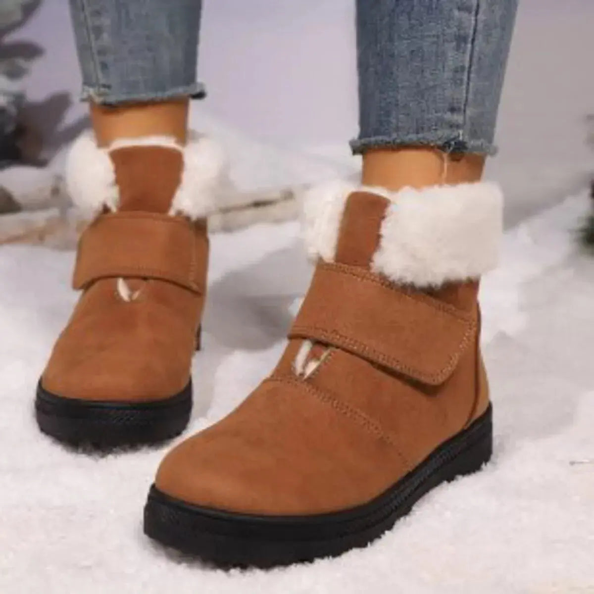 Round Toe Fuzzy Boots Simply Love