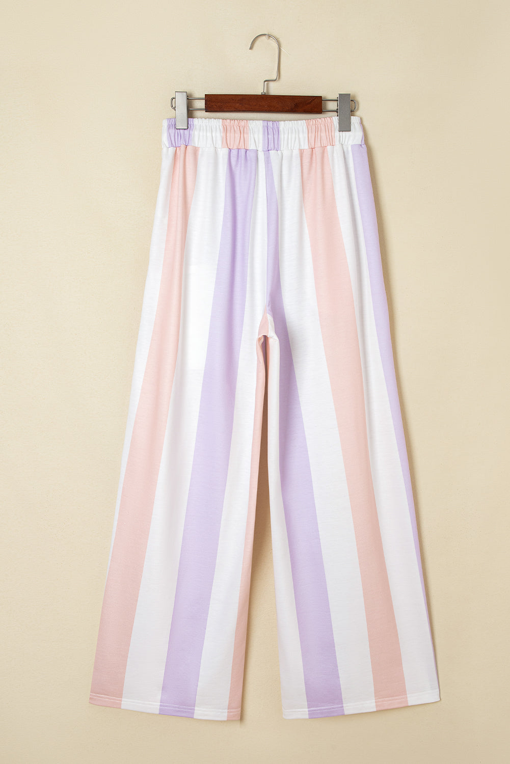 Purple Stripe Print Drawstring Loose Pants With Pockets Dear-Lover Dropshipping