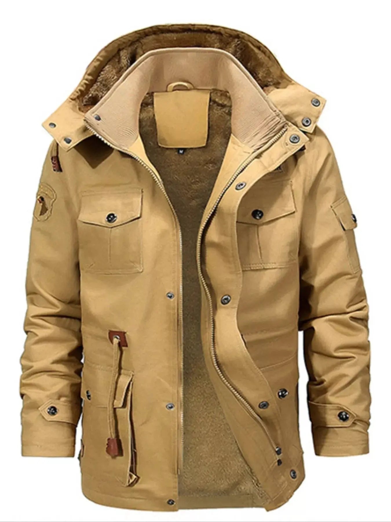Men's Full Size Zip Up Fleece Lined Jacket Plus Size Simply Love