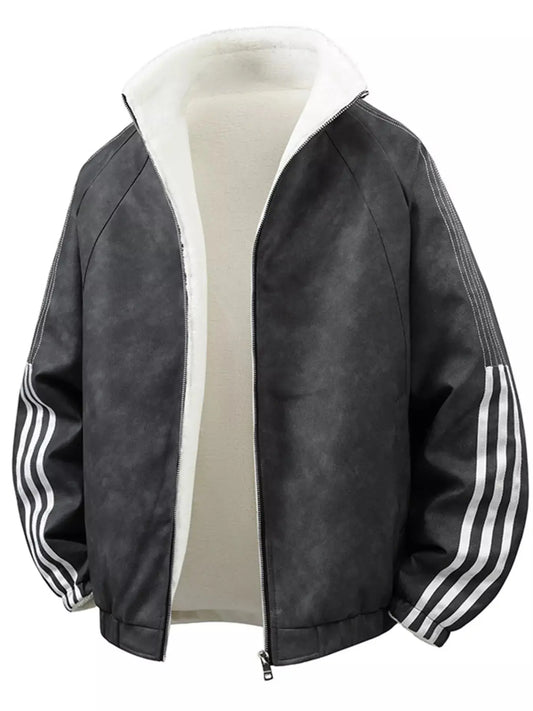 Men's Fleece Lined Zip Up Jacket With Pockets For Cold Weather Simply Love