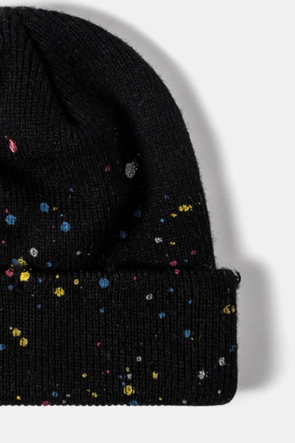 Confetti Rib-Knit Cuff Beanie.