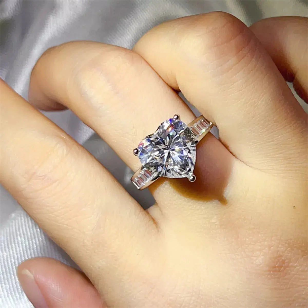 5 Carat Moissanite 925 Sterling Silver Heart Ring Simply Love