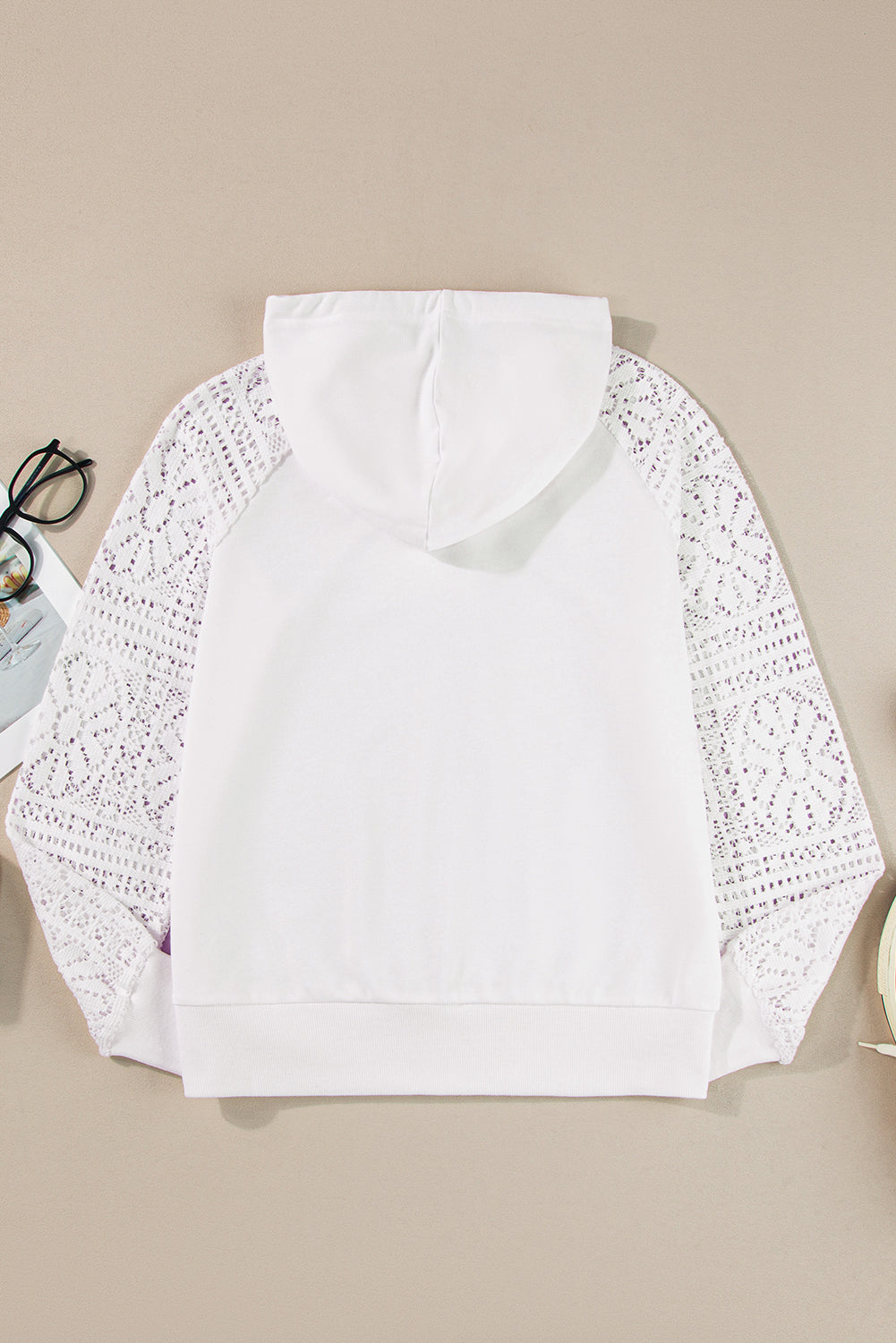 Elegant white lace hoodie