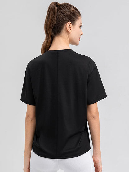 Round Neck Short Sleeve Active Top.