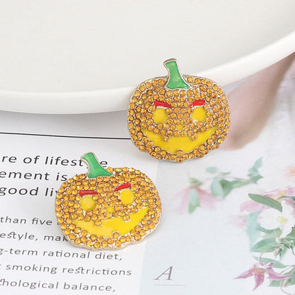 Demon pumpkin earrings with rhinestones