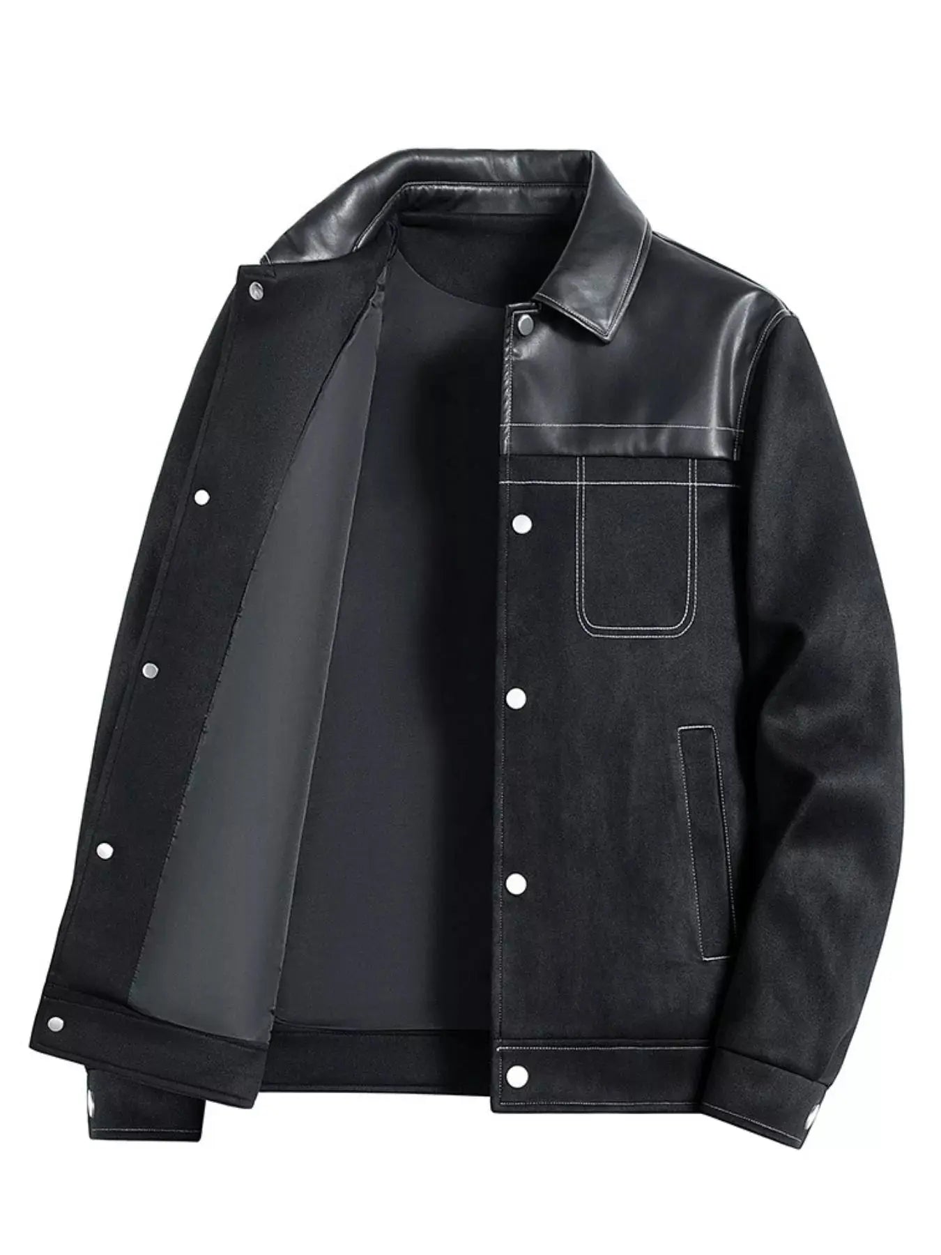 Men's Plus Size Snap Down Long Sleeve Shacket Simply Love