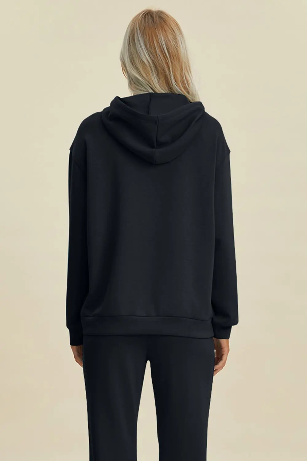 Basic Bae Full Size Air Scuba Drawstring Long Sleeve Hoodie with Kangaroo Pocket - Love Salve