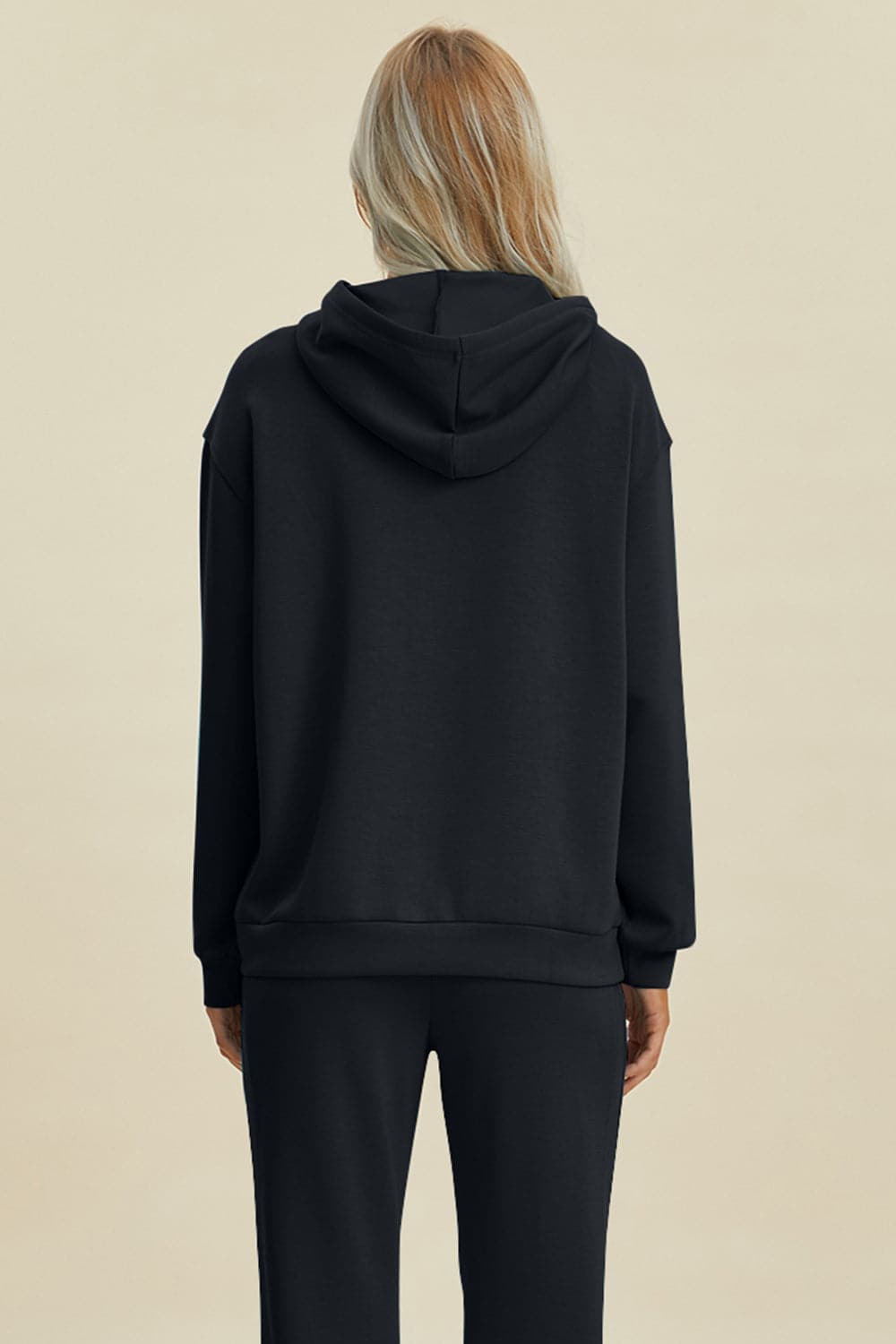 Basic Bae Full Size Air Scuba Drawstring Long Sleeve Hoodie with Kangaroo Pocket.