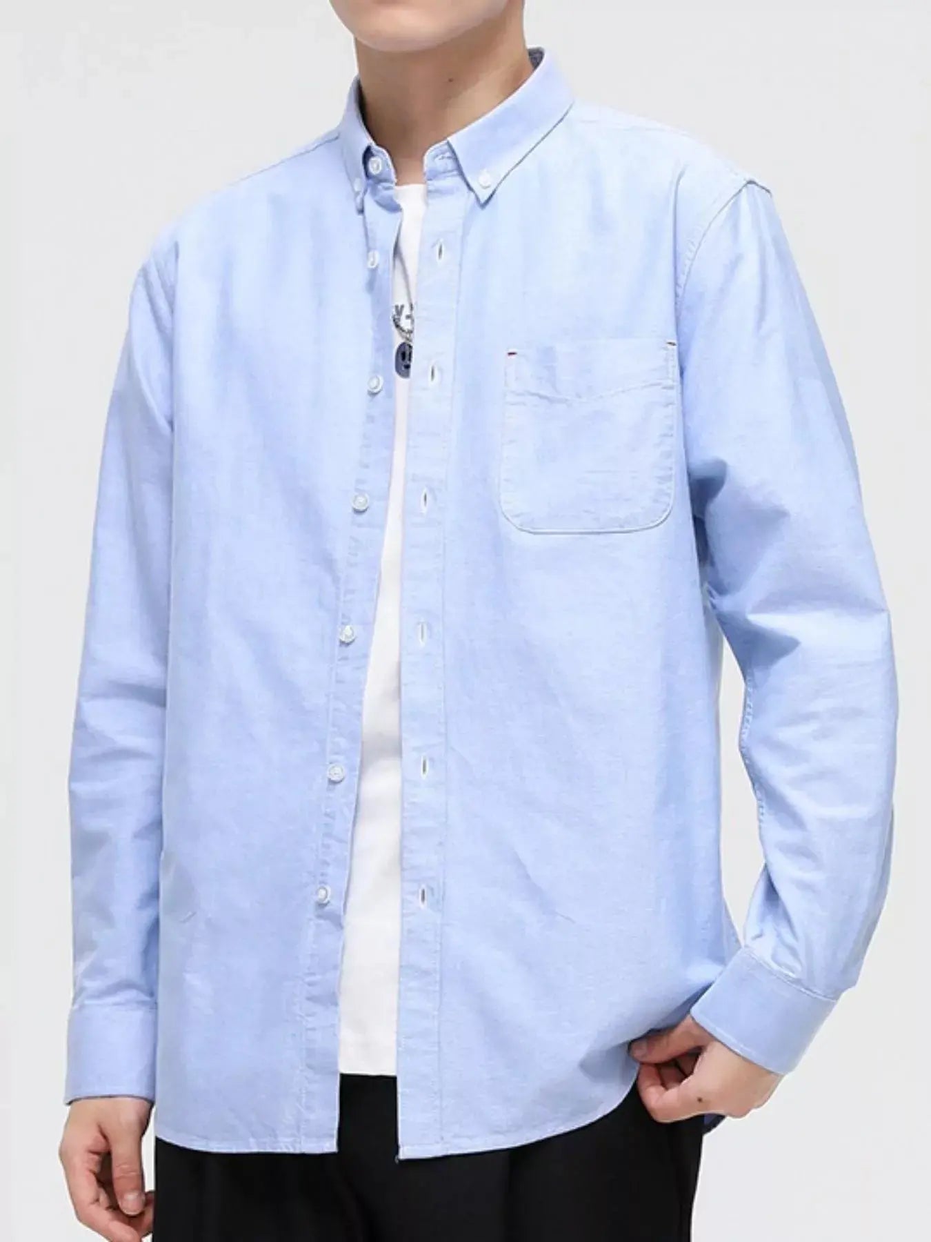 Men's Full Size Button Up Long Sleeve Shirt Plus Size Simply Love