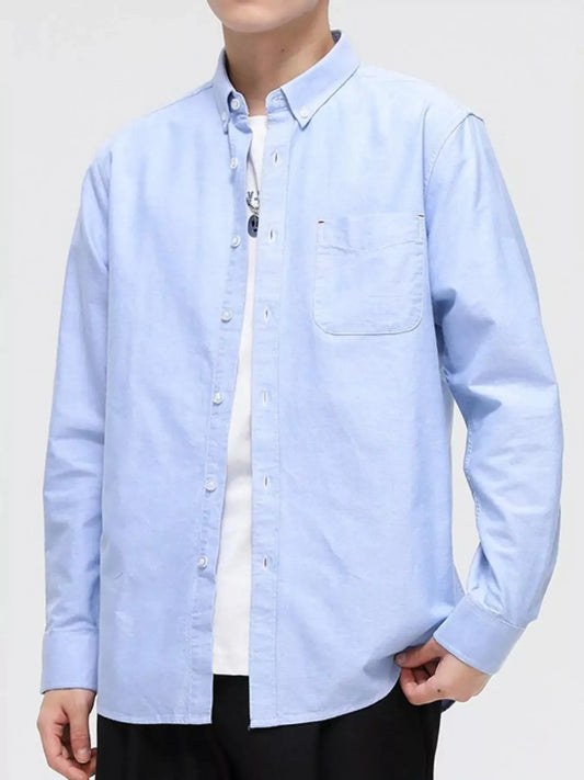 Men's Full Size Button Up Long Sleeve Shirt Plus Size Simply Love