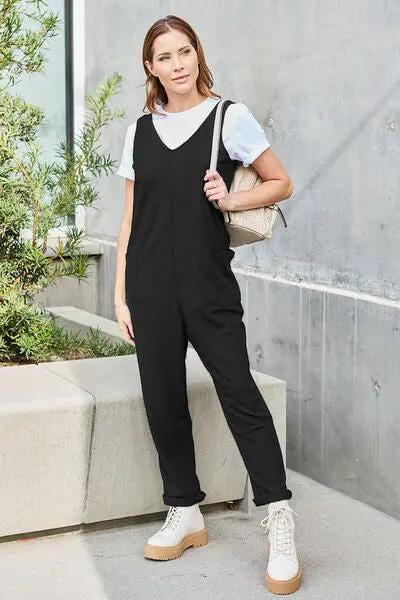 Double Take Full Size Sleeveless Straight Jumpsuit - Love Salve