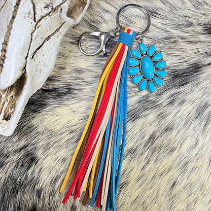 Turquoise Keychain with Tassel.