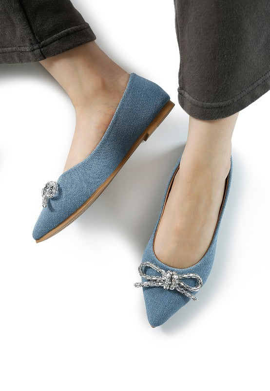 Ellerby embellished bow ballet flats