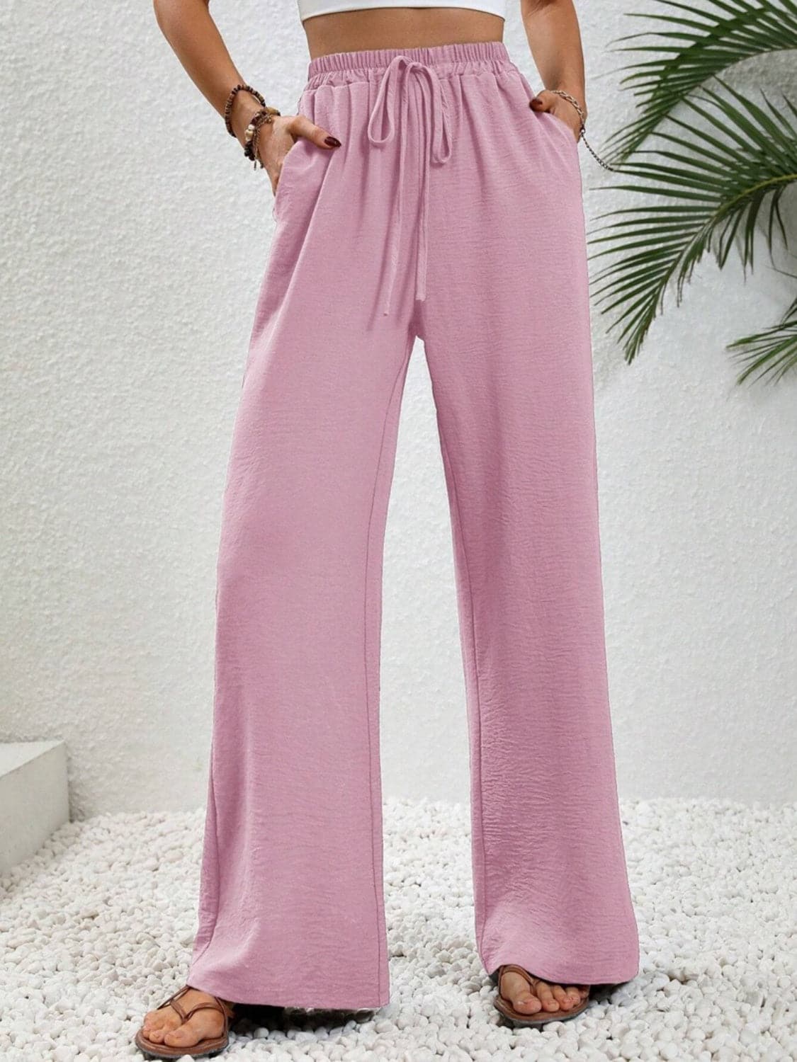 Wide Leg Drawstring Pants.