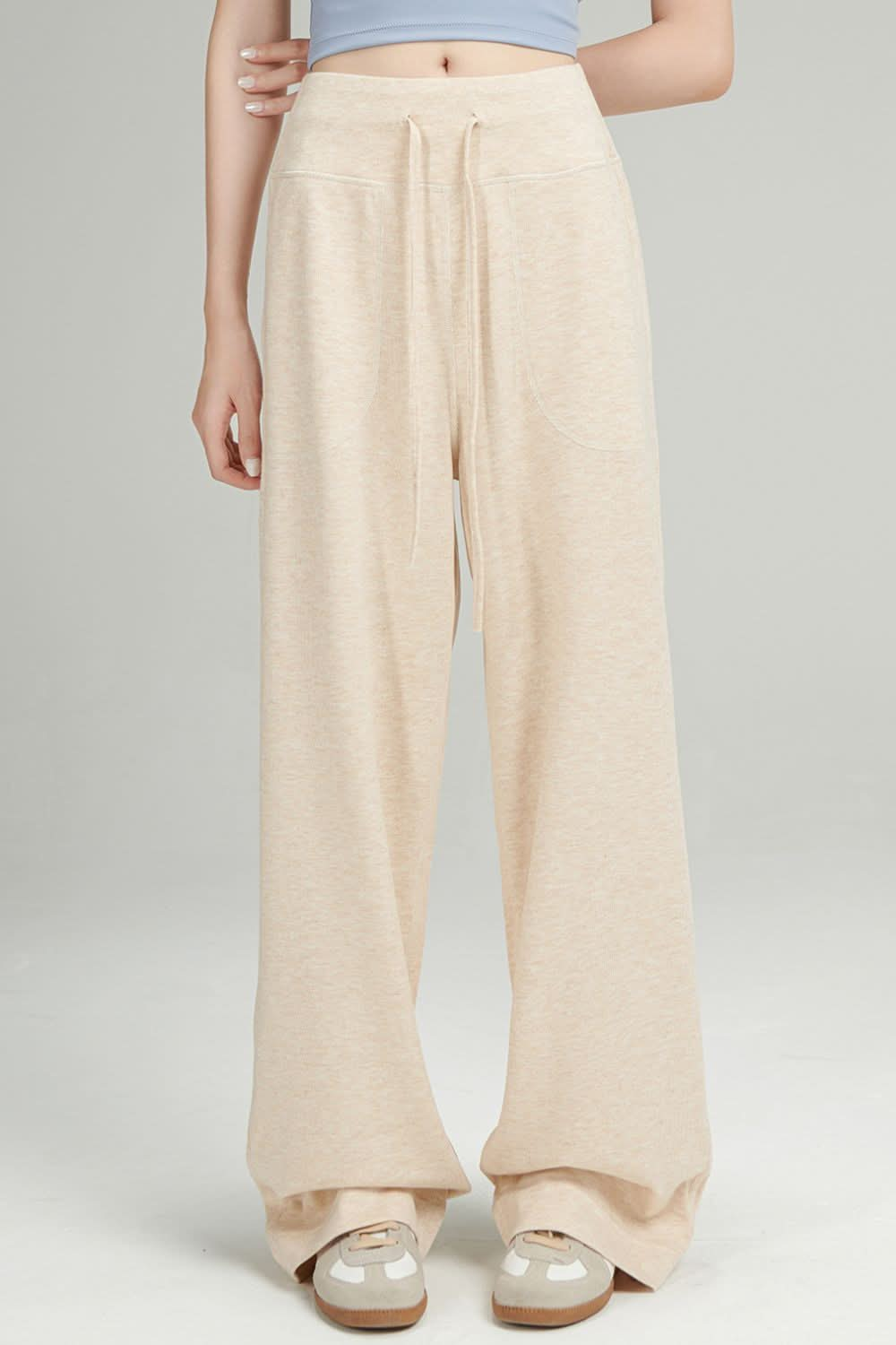 Casual Comfort Wide Leg Drawstring Pants with Pockets