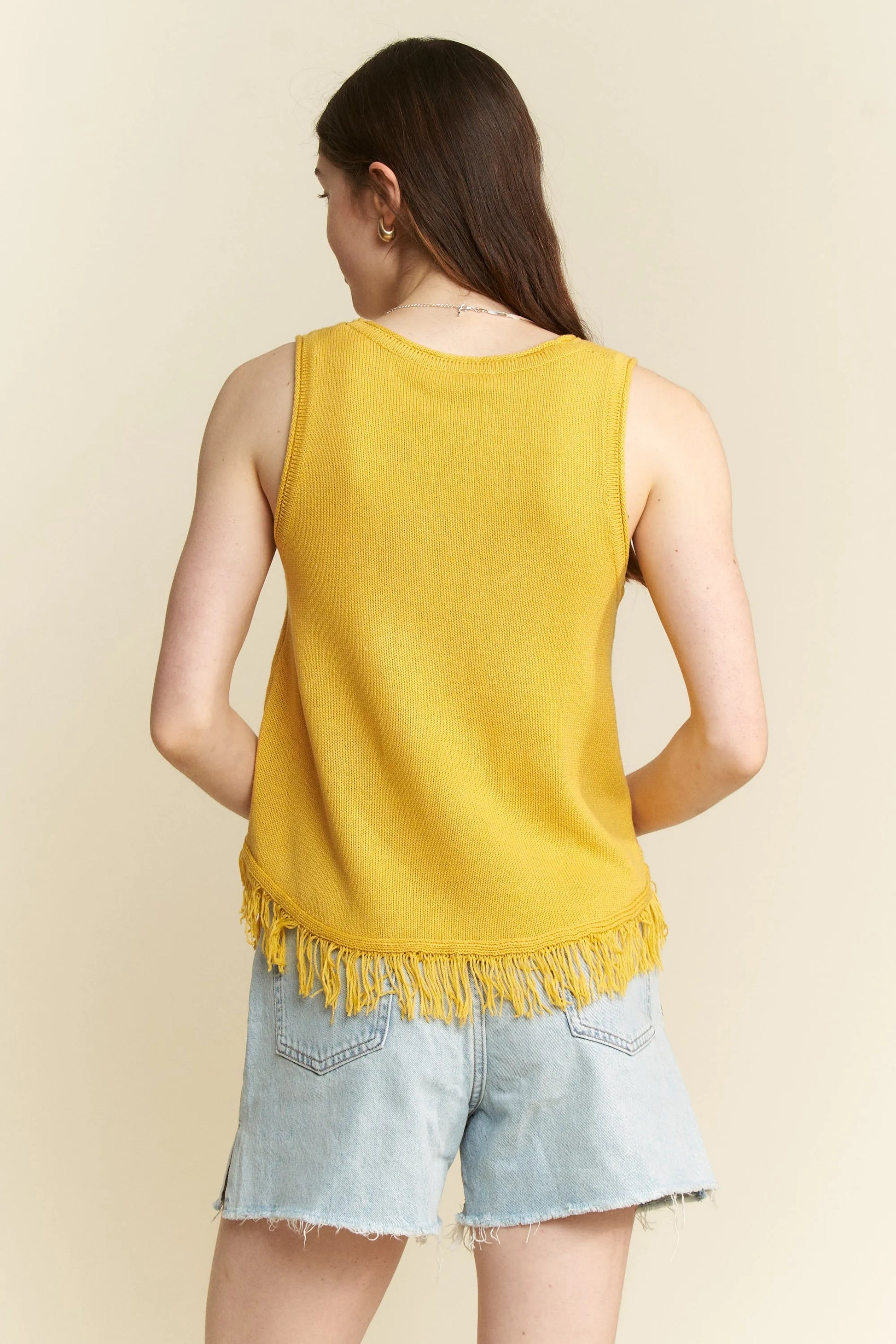 Jade By Jane Full Size Smiley Fringe Tank Top Plus Size - Love Salve 