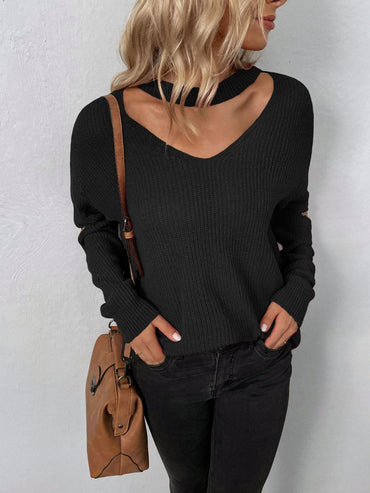 Cutout Zip Detail Sweater.