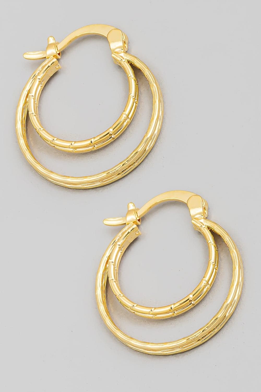 Elegant double circle hoop earrings