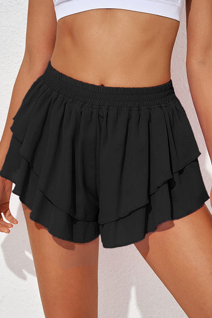 Layered Mid-Rise Waist Active Skirt.