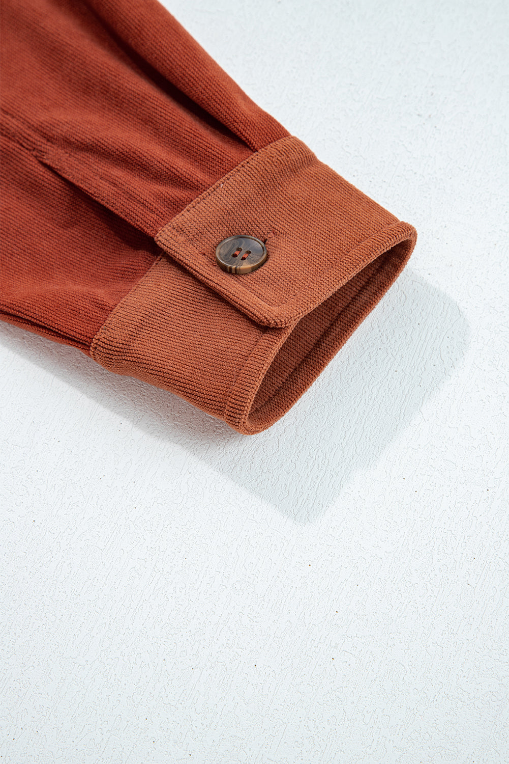 Gold Flame Velvet Flap Pockets Drop Shoulder Casual Shacket For Everyday Wear Versatile Layering Piece For Cool Weather Dear-Lover Dropshipping