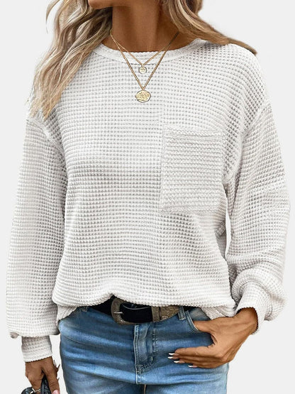 Round Neck Long Sleeve T-Shirt.