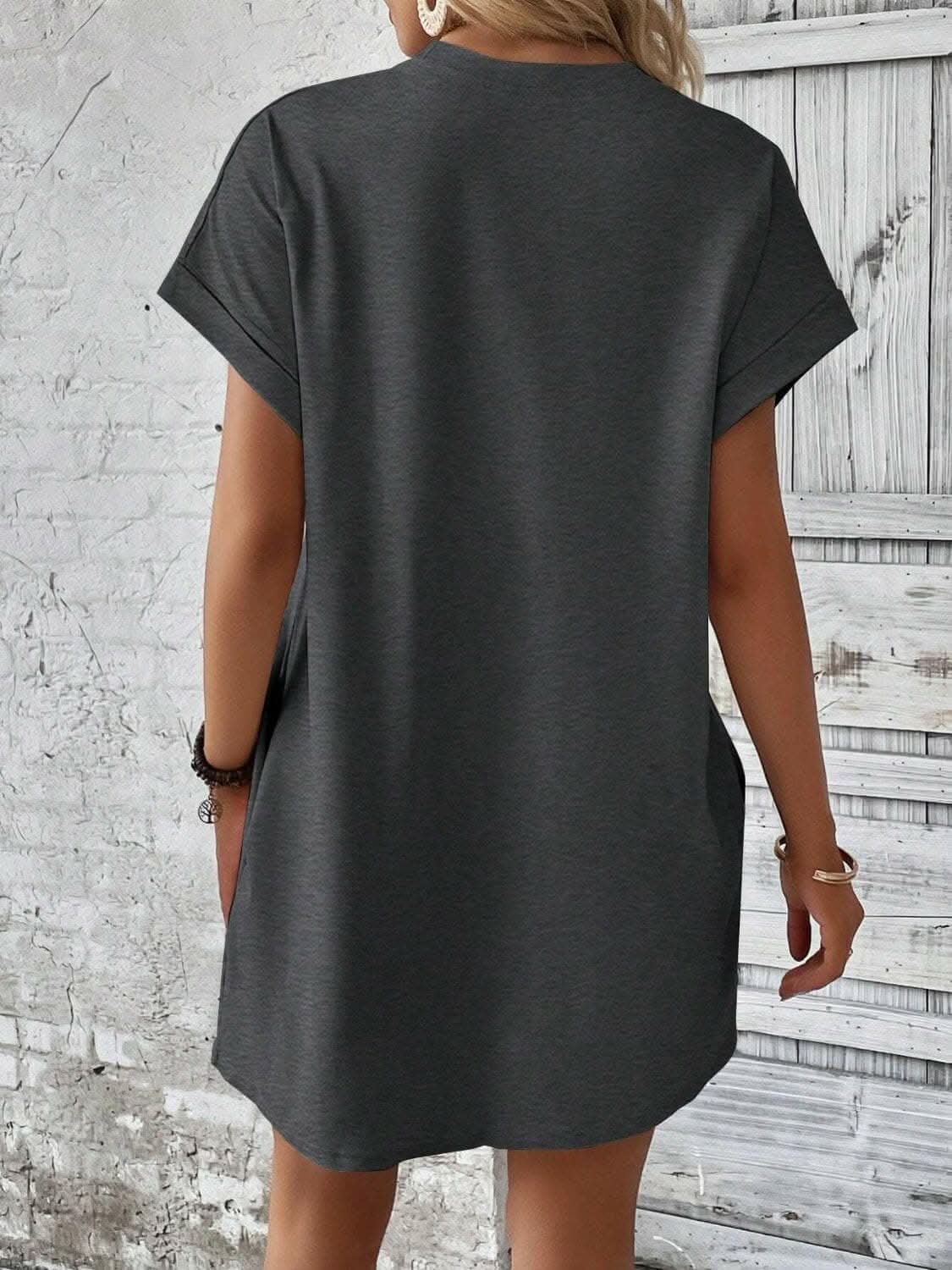 Chic round neck mini dress - Love Salve 