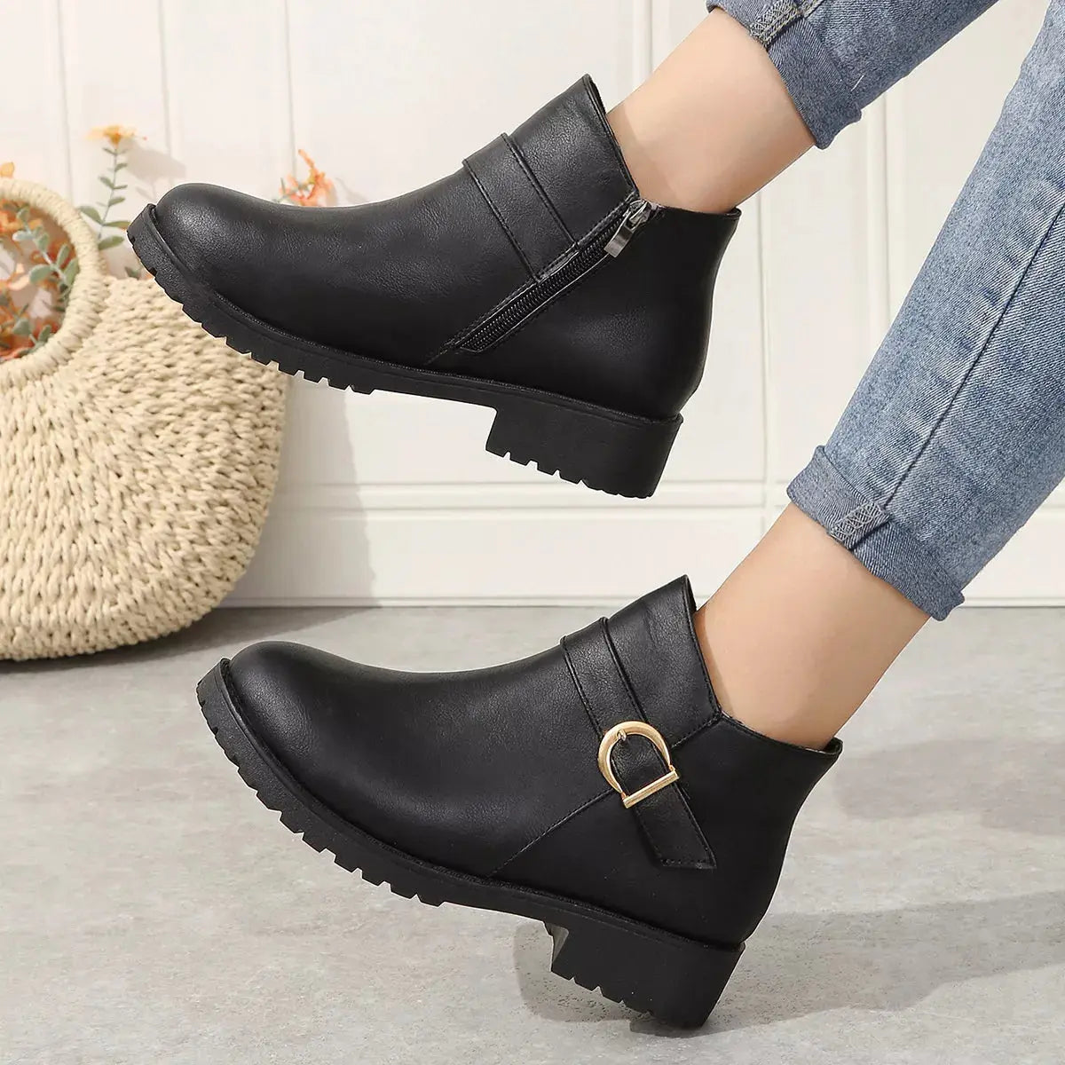 Buckle Accent Ankle Boots Simply Love