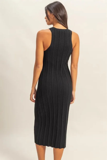 HYFVE Round Neck Bodycon Ribbed Knit Dress