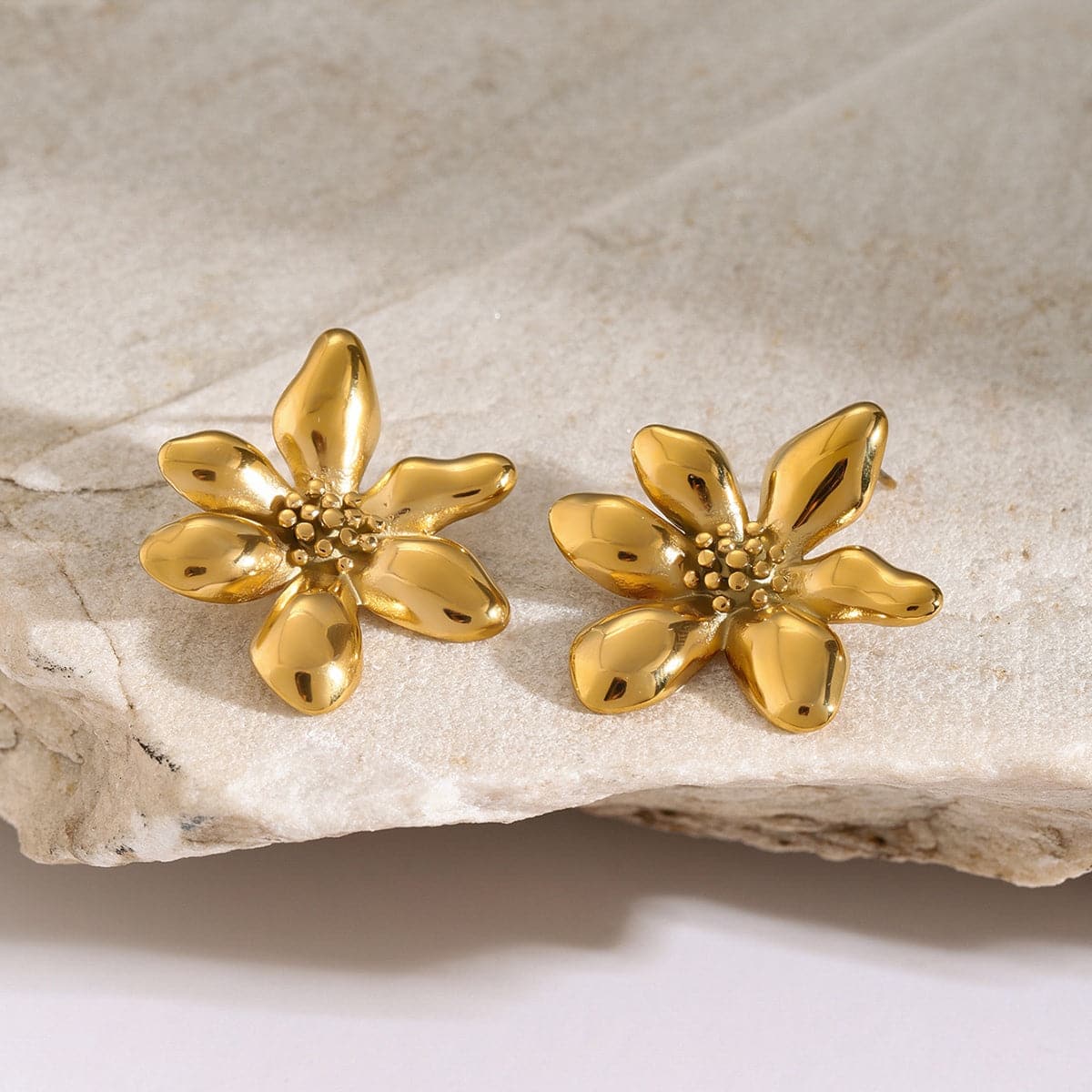 Stainless Steel Flower Earrings.