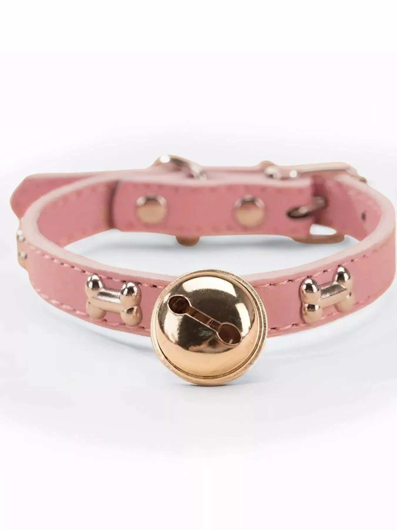 Leather Pet Collar with Bell Simply Love