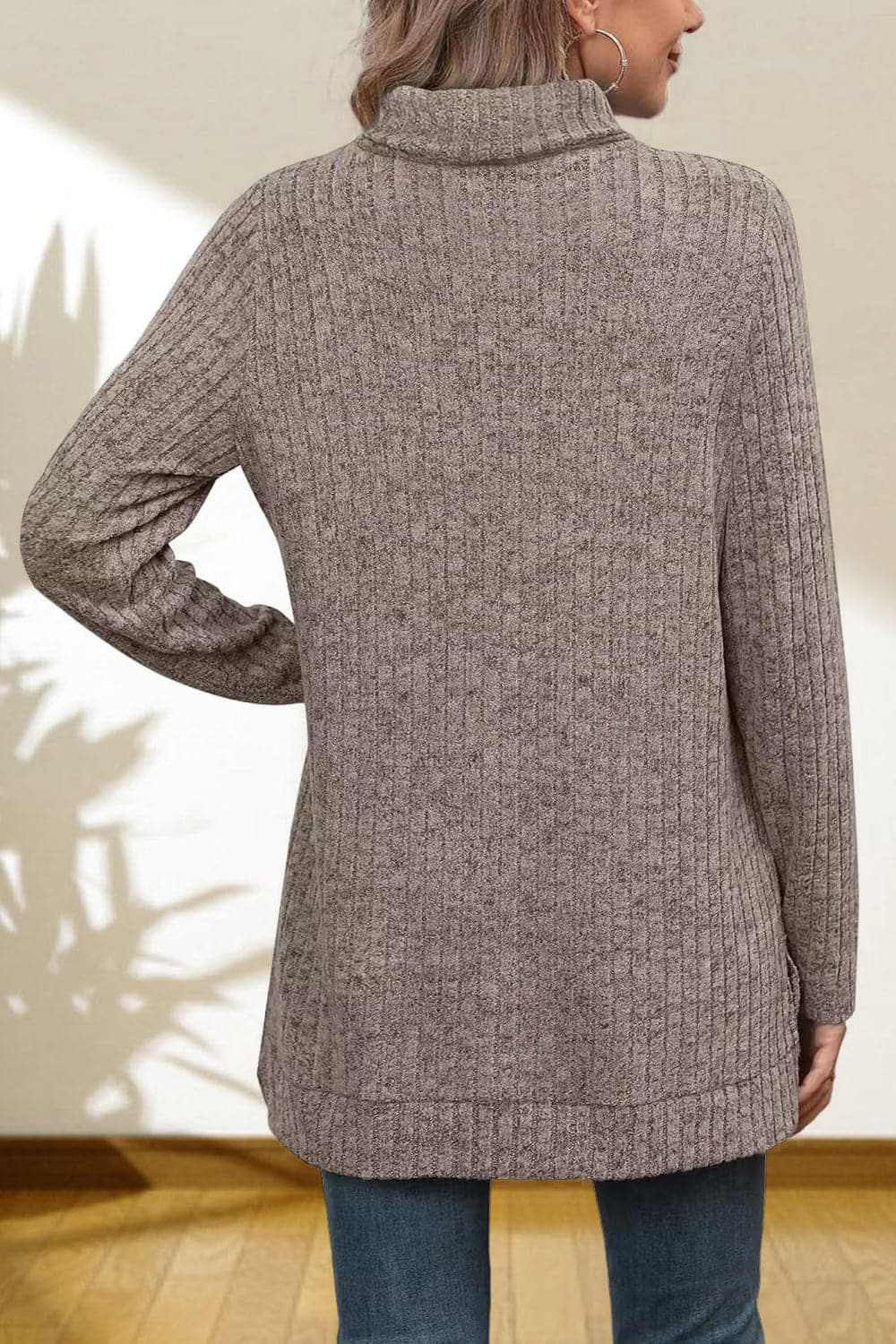 Chic high-low turtleneck top - Love Salve 