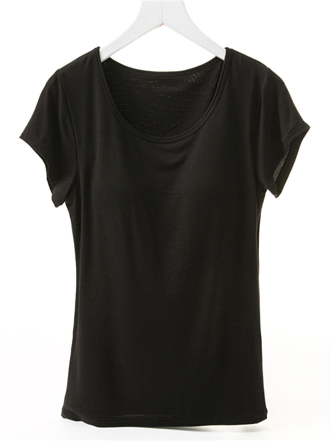 Round Neck Short Sleeve T-Shirt with Bra.