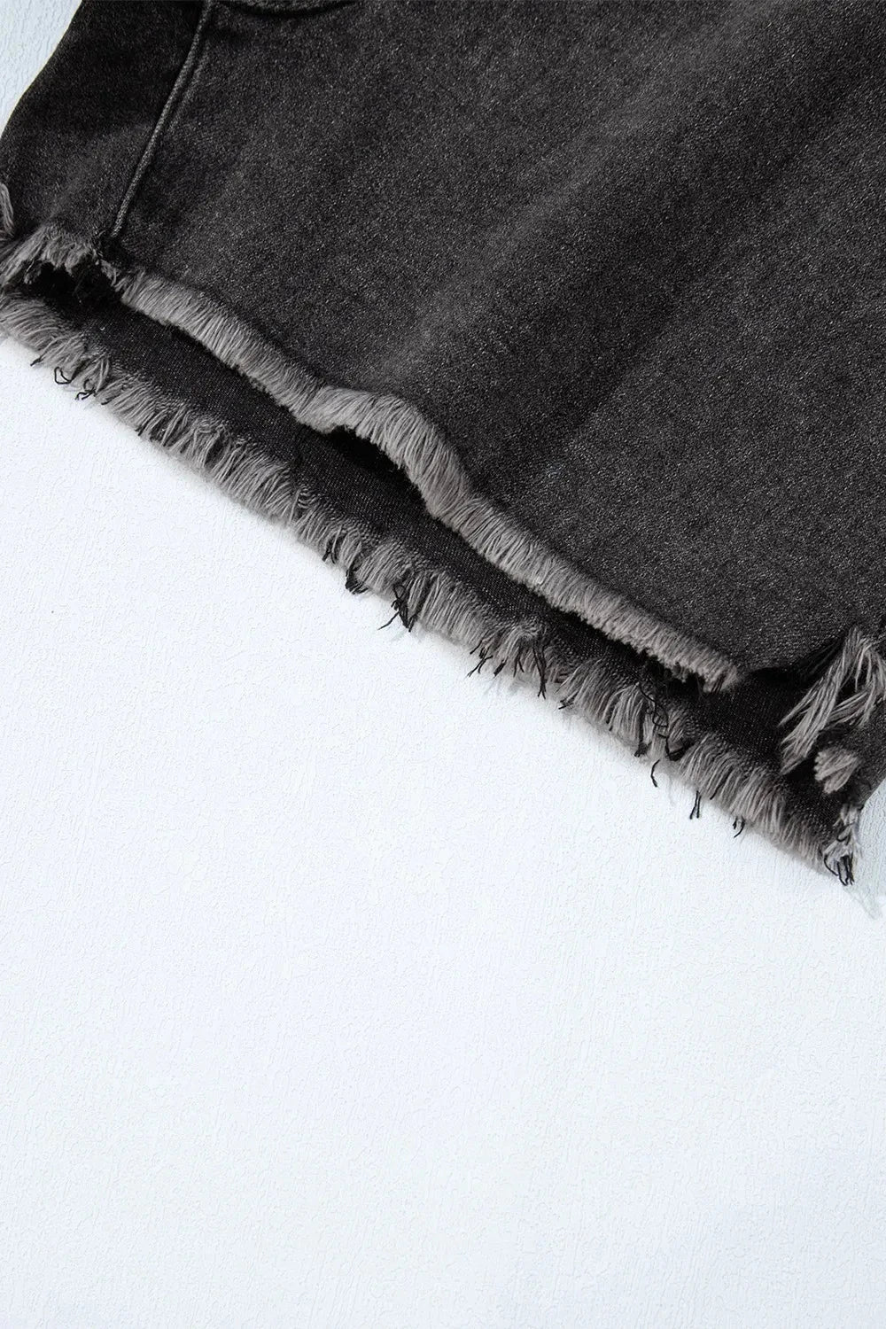 Simply Love: Raw Hem High-Waist Denim Shorts Simply Love