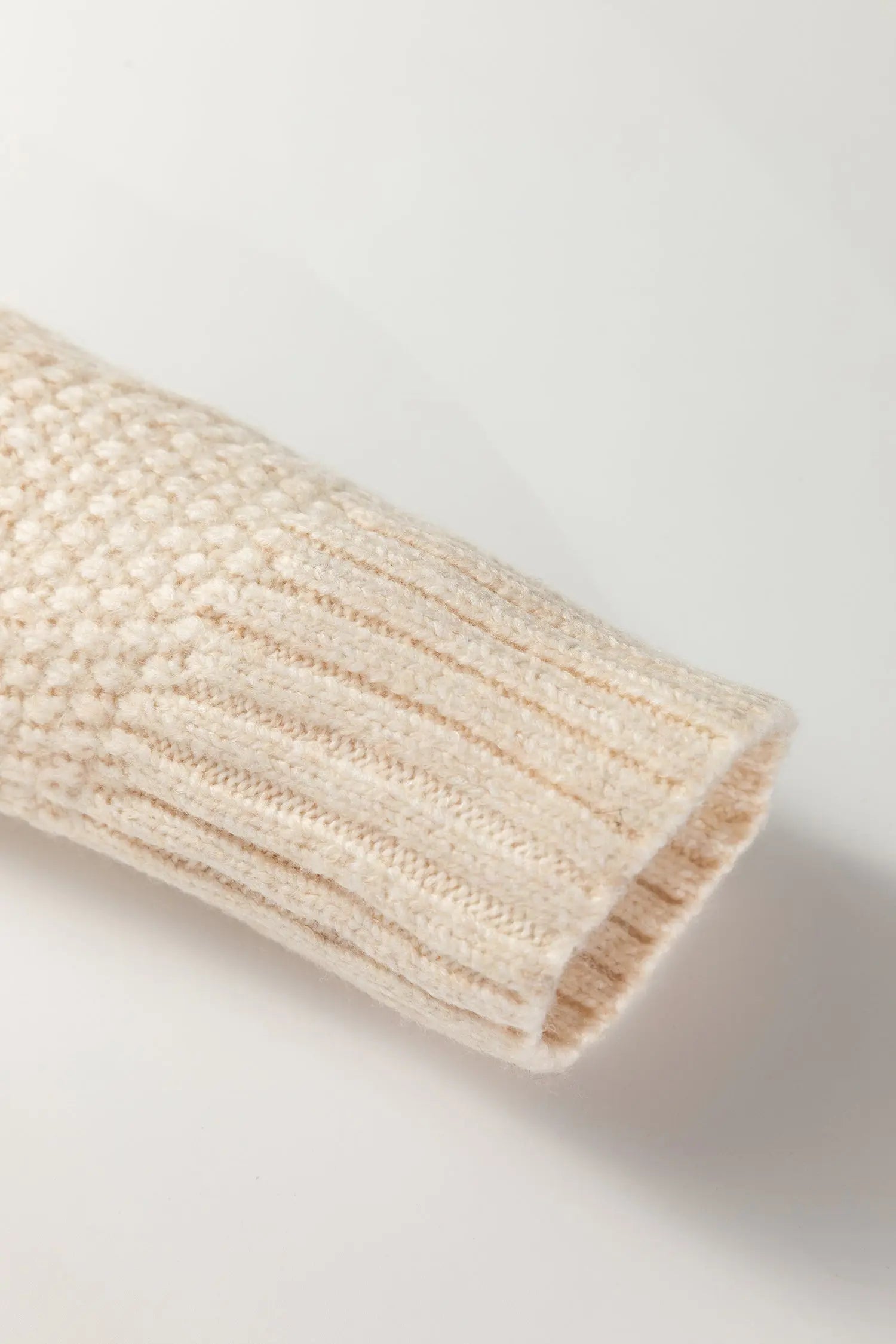 Oatmeal Cable Knit Drop Shoulder Loose Fit Sweater Dress Dear-Lover Dropshipping