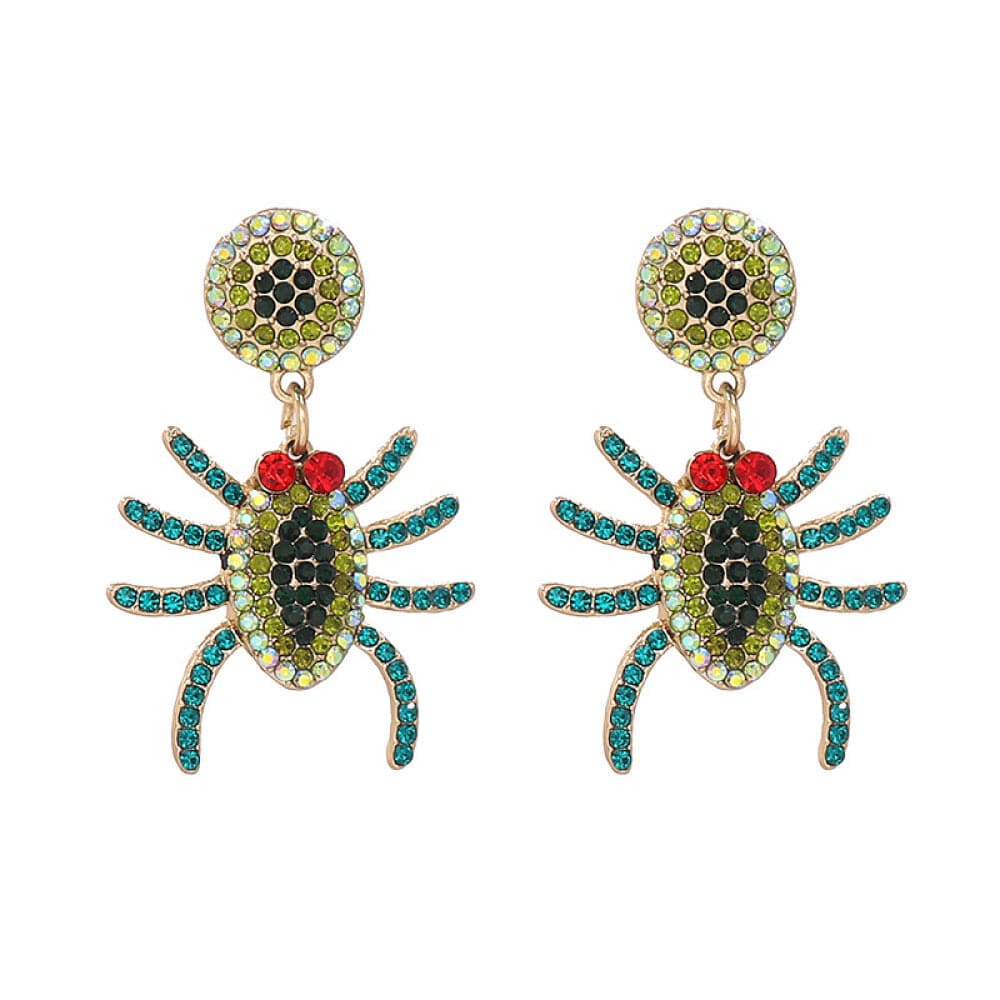 Sparkling alloy spider earrings