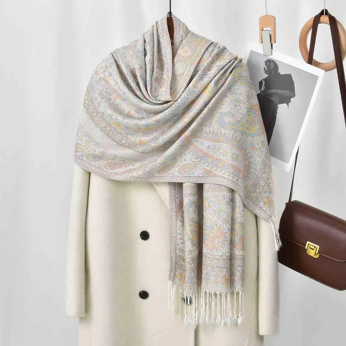Paisley Patterned Raw Hem Scarf Simply Love