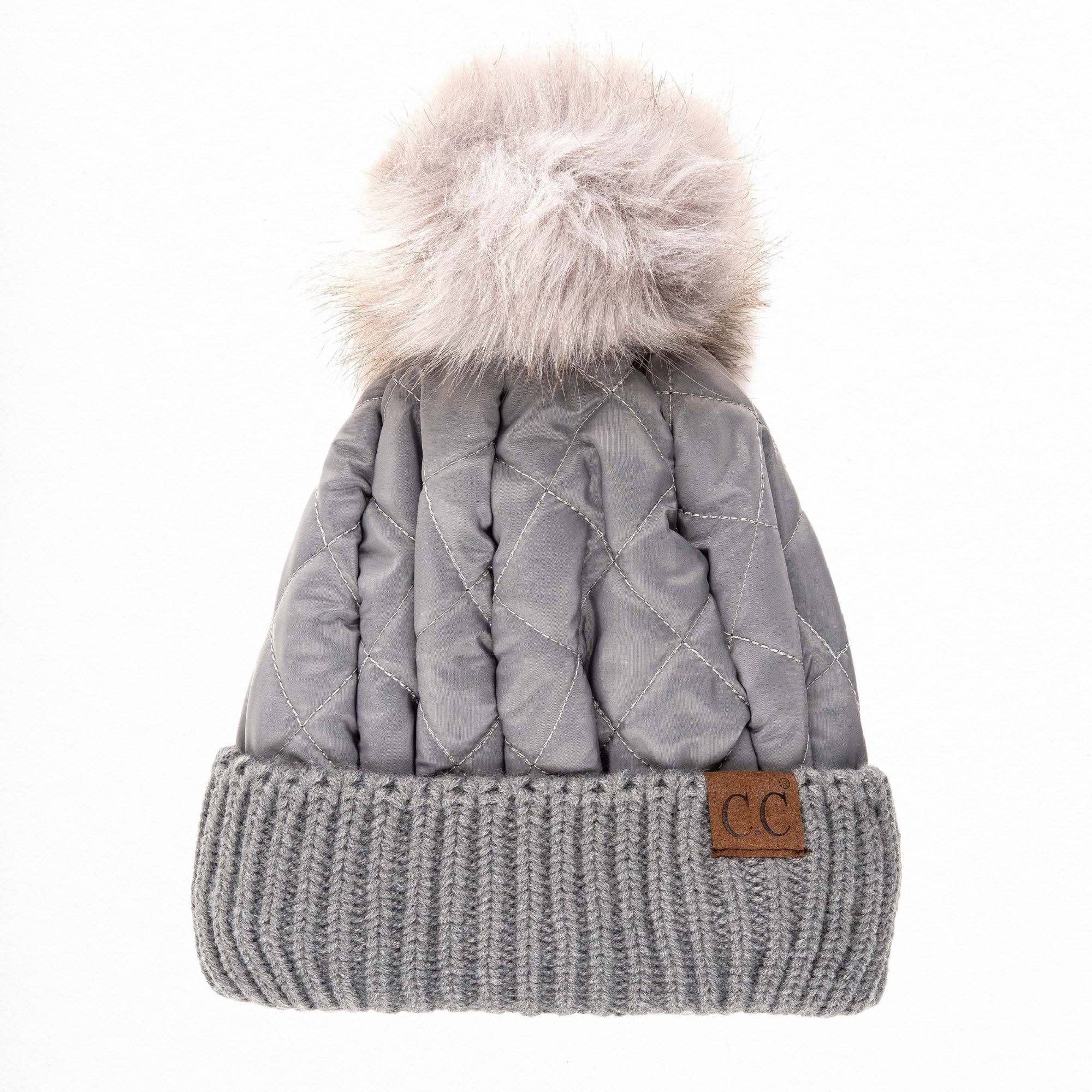 Snap & Slay Quilted Pom Beanie – The Perfect Blend of Cozy and Chic! Coco’s Tee Boutique