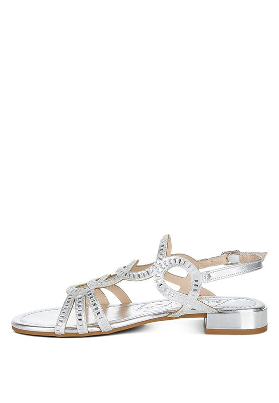 Jisters rhinestone cut-out sandals