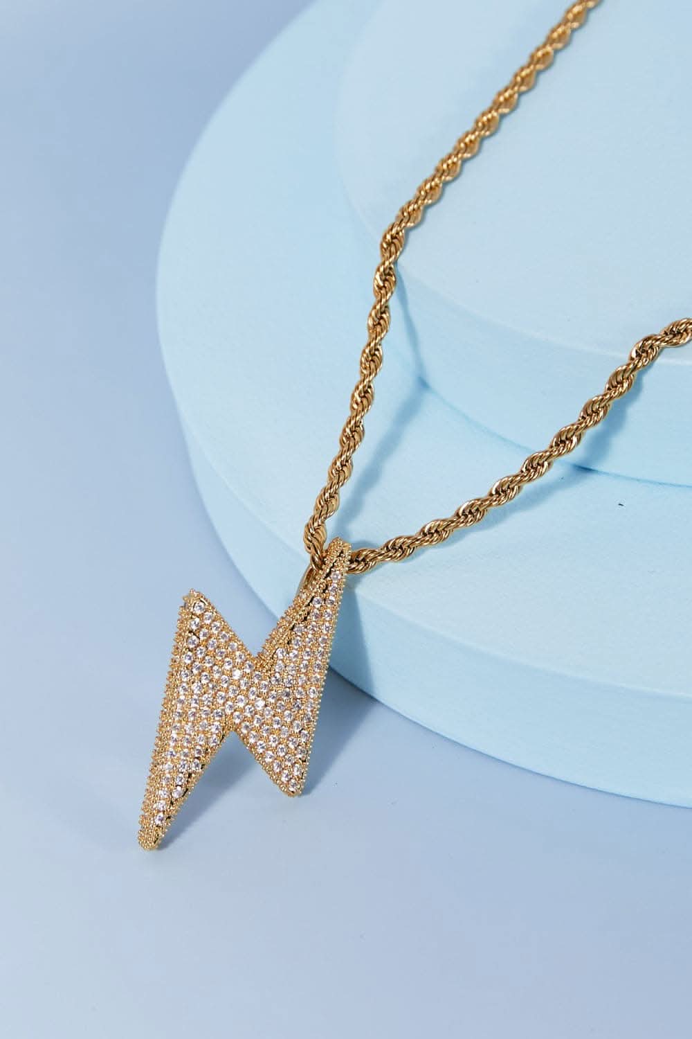 Brass Lightning Bolt Necklace - Love Salve 