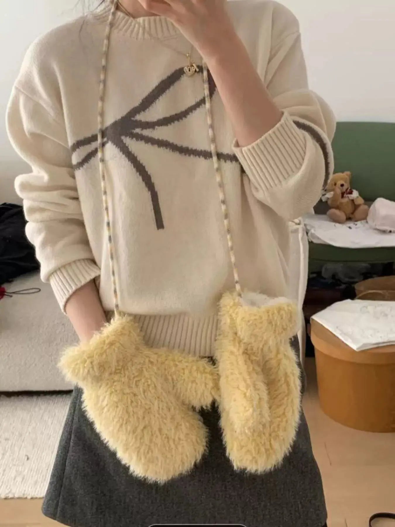 Fluffy Knit Mittens Gloves Simply Love