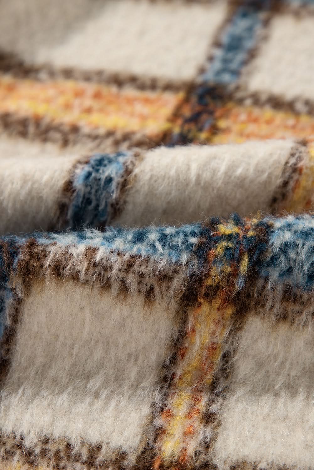 Brown stripe plus size plaid jacket - Love Salve 