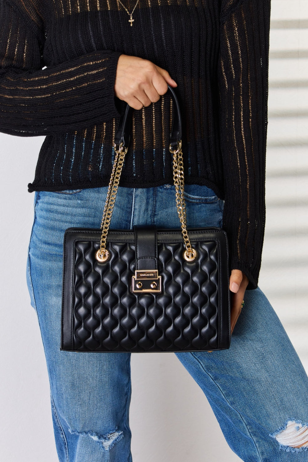 Quilted Leather Handbag Coco’s Tee Boutique