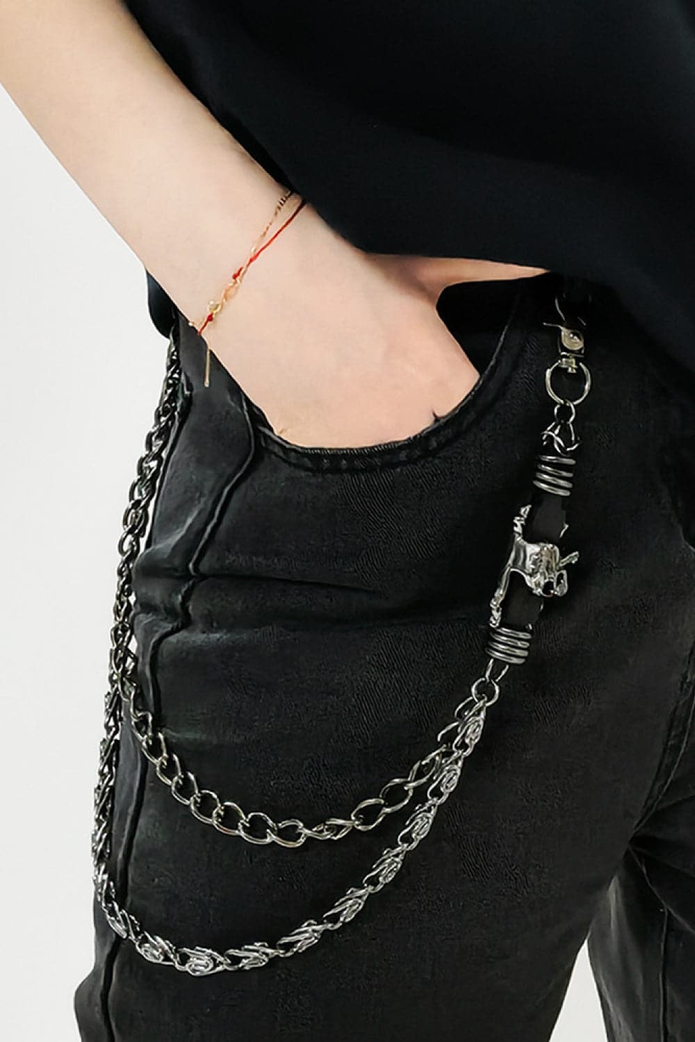 Double Layer Alloy Chain Belt.