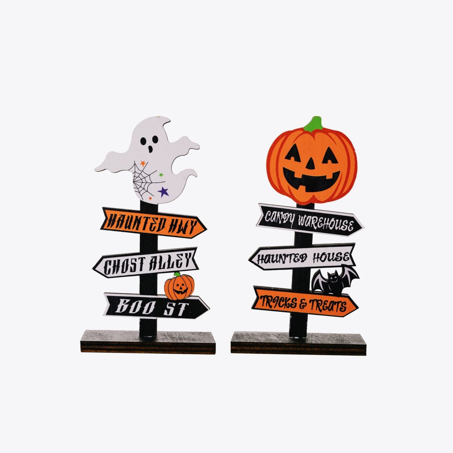 Charming wooden Halloween decor ornaments set