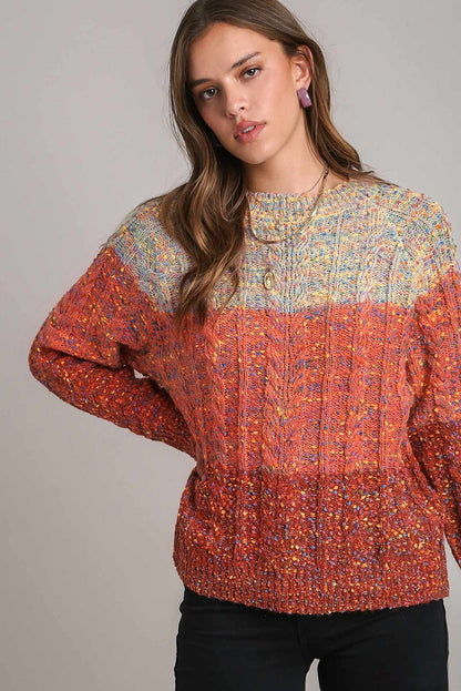 Multicolour Colorful Confetti Wool Ball Knitted Sweater