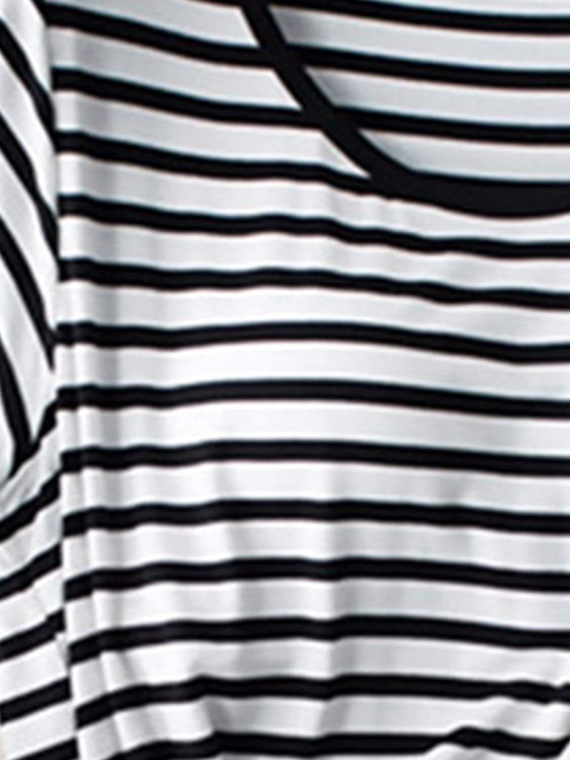 Striped Round Neck Short Sleeve T-Shirt with Bra.