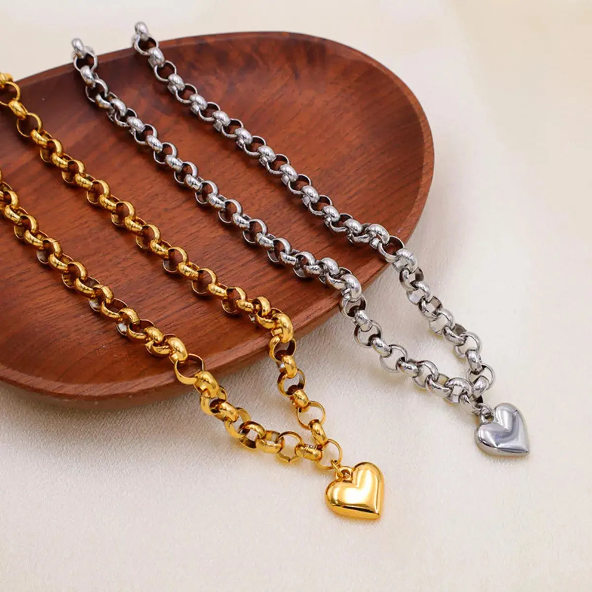 Heart Pendant Toggle Clasp Chain Necklace Simply Love