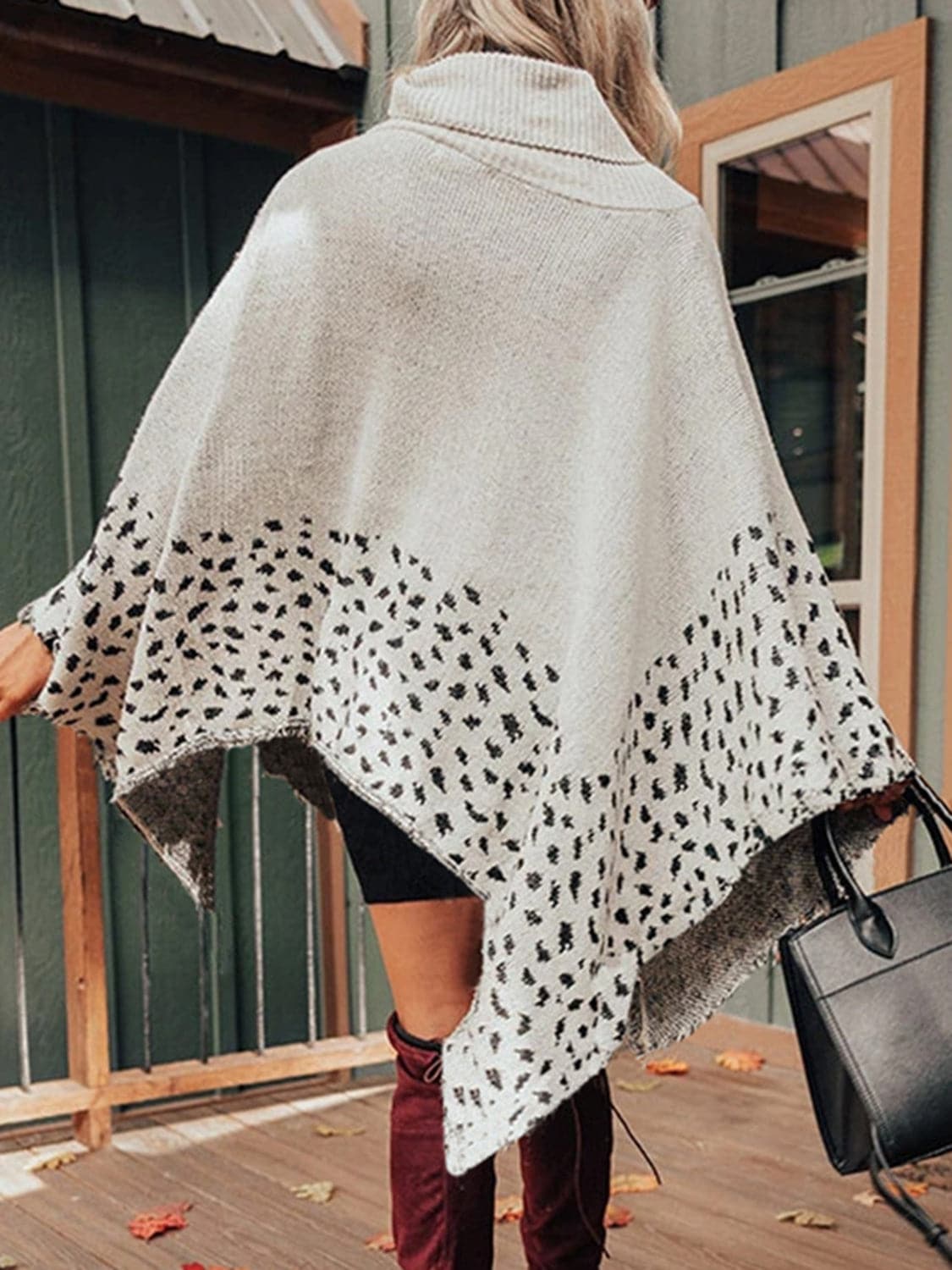 Leopard Turtleneck Poncho.