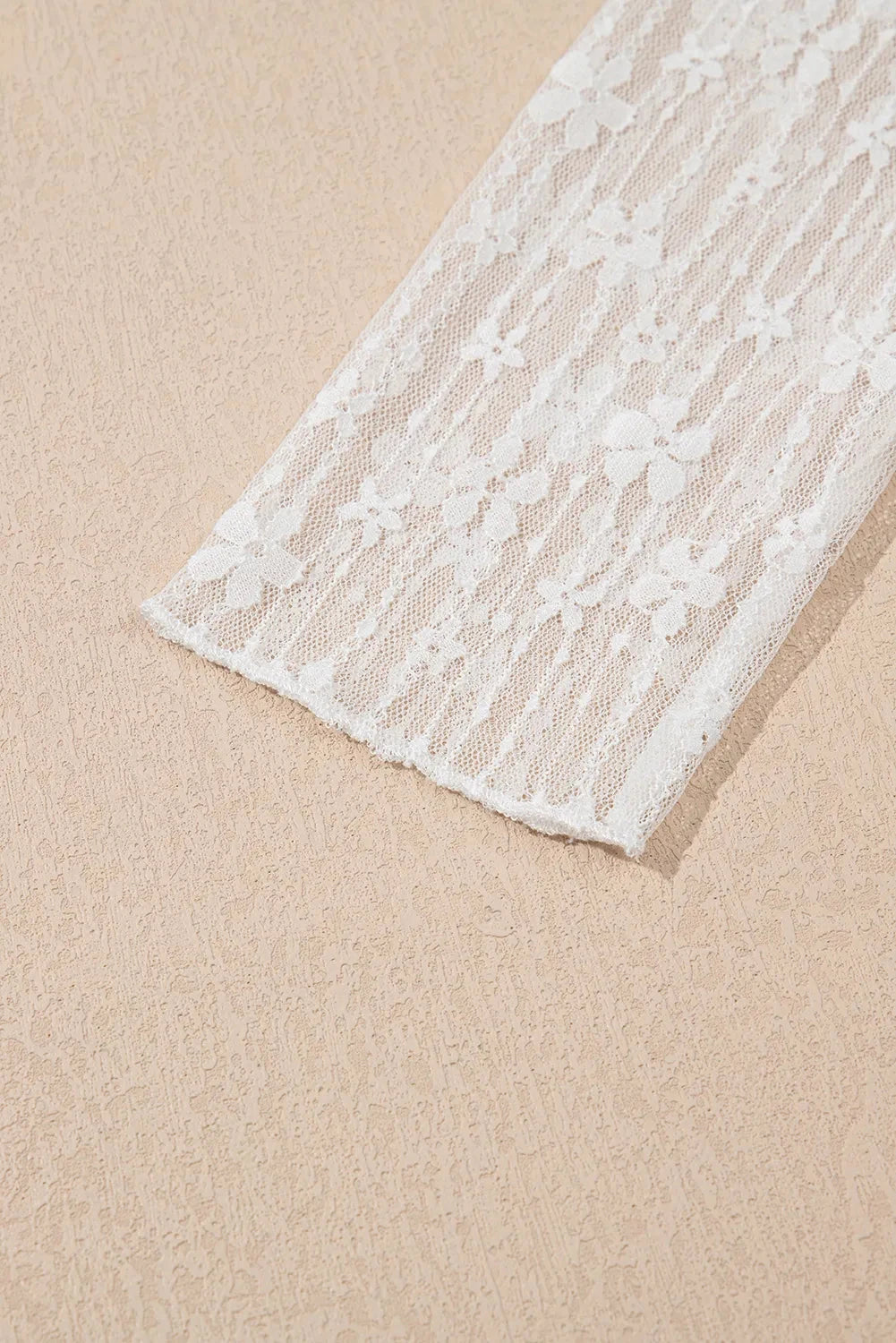 Sheer Floral Lace Long Sleeve Slim Fit Top Simply Love