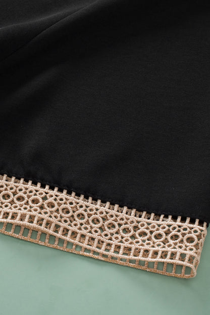 Elegant black lace v-neck top for plus sizes